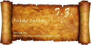 Toldy Zoltán névjegykártya