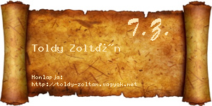 Toldy Zoltán névjegykártya
